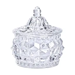 Цукорниця скляна Glass Jay з кришкою в східному стилі, ice flowers Yiwu HP-YH-3 - мініатюра 2