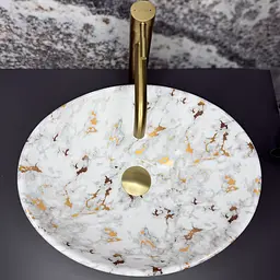 Умивальник VBI Parma S накладний 36x27 см marble white glossy VBI-011031 - мініатюра 2