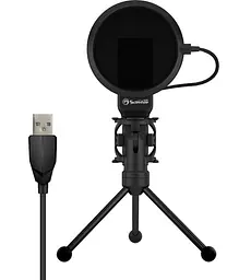 Професійний всеспрямований конденсаторний мікрофон Marvo MIC-03 на штативі USB - мініатюра 3