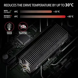 Радіатор з пасивним охолодженням для накопичувачів AXAGON CLR-M2XT heatsink for M.2 SSD - мініатюра 2