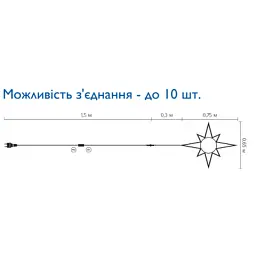 Гірлянда Delux Motif flash Star 65 х 75 см білий IP44 EN (90012985) - мініатюра 2
