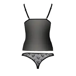 Комплект білизни Passion MELISSA SET L/XL, black, ліф-сорочка зі шнурівкою і трусики - мініатюра 6