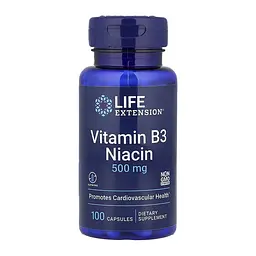 Вітамін B3 Life Extension 500 мг (Vitamin B3 Niacin) - 100 капсул