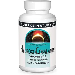 Вітамін B12 Source Naturals Hydroxocobalamin 60 таблеток для підтримки мозку