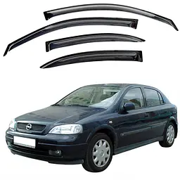 Дефлектори вікон для Opel Astra G 1998-2012 Седан на скотчі (Acrylic) AMO10598