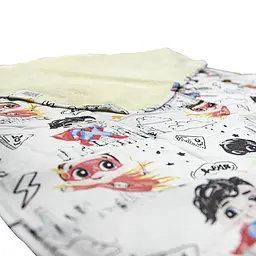 Пелюшка непромокальна Еко Пупс Eco Cotton Дитячі супергерої 65х90 см біла - мініатюра 3
