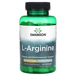 Аргінін L-Arginine 850 mg 90 капсул Swanson vit0006569