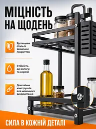 Сушарка для посуду настільна двоярусна з тримачем чорна (26276272) - мініатюра 3