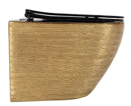 Підвісний унітаз Rea Carlo Flat brushed gold black REA-C3300, Золотий - мініатюра 3