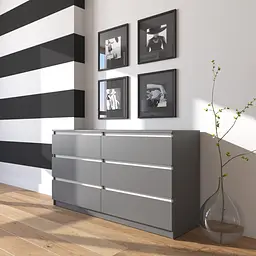 Комод Vays R-7, 6 шухляд без ручок, ЛДСП, 140×40×75 см - для дому, офісу, вітальні, спальні - мініатюра 5