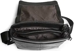 Чоловіча сумка планшет через плече 23х26х6, шкіряна барсетка Tiding Bag SK A75-181 чорна 230 мм - мініатюра 7