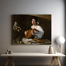 Інтер'єрна картина Лютніст, Караваджо, Caravaggio, інтер'єрний декор, 60×75 см (id7009) - мініатюра 3