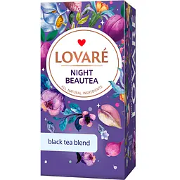 Чай черный байховый Lovare Night Beautea с ягодами и лепестками цветов 48 г (24 шт. х 2 г)