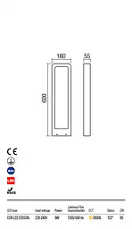 Стовпчик RADEON ST LED 9W IP54 DB 3000K (5.1.2) Redo 90014 - мініатюра 3