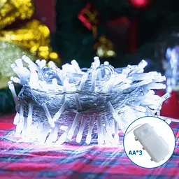 Гірлянда музична пряма холодне світло 10 м 100LED прозорий дріт IP44