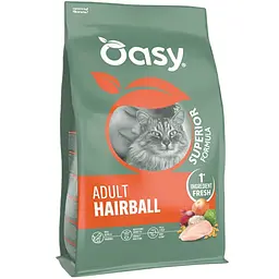 Сухий корм Oasy Dry Cat Superior Hairball для котів для виведення шерсті курка 300 г