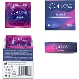Презервативи 4Love Ribbed ребристі 4 шт. - мініатюра 3