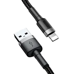 Кабель Baseus Cafule Cable USB to lighting 2.4A 1m CALKLF-BG1 Black-Grey - мініатюра 4