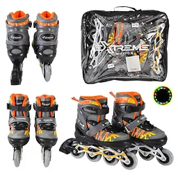 Дитячі ролики Extreme Motion Bambi RL2436 колеса що світяться, сірий, S (30-33) - мініатюра 2