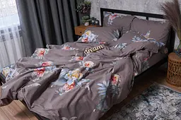 Комплект постільної білизни Moon&Star Бязь Gold Люкс Flowers Wod полуторний євро 160х220 наволочки 2х50х70 - мініатюра 5