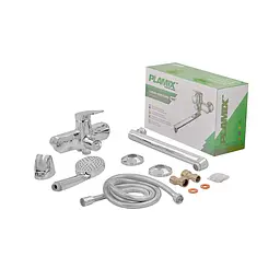 Змішувач для ванни Plamix Lucas-006 Euro SET (зі шлангом лійкою та кронштейном) хром PM0710 Хром - мініатюра 3