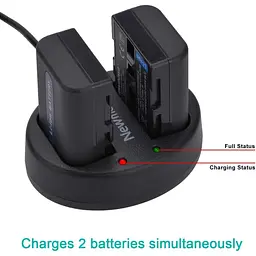 Запасна батарея Newmowa NP-FM50 (2 шт.) та портативний зарядний пристрій USB для Sony NP-FM50 DSC-R1 DSC-F828 DSC-F717 DSC-F707 - мініатюра 2