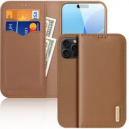 Чохол-книжка Dux Ducis Hivo для Apple iPhone 16 Pro (6.3) Brown - мініатюра 2