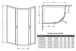 Душова кабіна Radaway Premium Plus E 90x80x190 скло фабрік 30492-01-06N - мініатюра 4
