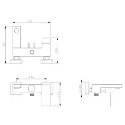 Змішувач для ванни WEZER PRO3B-02 - мініатюра 4