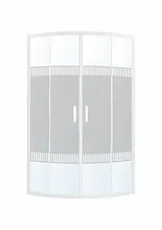 Душова кабіна кутова Eger Tisza 90x90 розсувна скло Spagetti без піддону white 599-021-S/1, Білий, интимато, білий