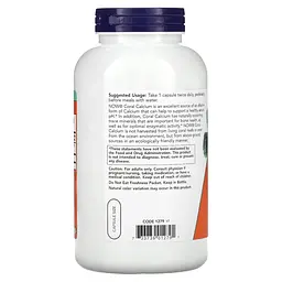 Вітаміни та мінерали NOW Coral Calcium 1000 mg, 250 вегакапсул - мініатюра 3