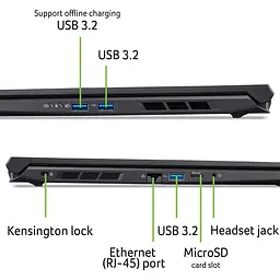 Acer Ноутбук Acer Nitro V 16 ANV16-42 16" WUXGA IPS, AMD R7-260, 32GB, F1TB, NVD5060-8, Lin, чорний - мініатюра 3