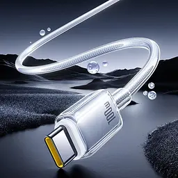 Кабель Baseus Crystal Fast Charging Data USB to Type-C (Car Charging Supported) 100W/7.5W (2m) white (E0427901) - мініатюра 3