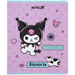 Зошит Kite предметний Kuromi 48 аркуші, клітинка, біологія (HK25-240-7)
