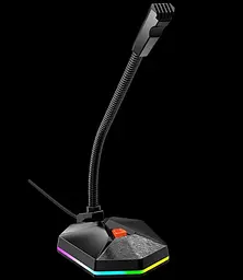 Настільний USB-мікрофон MeeTion MT-MC13 з підсвічуванням RGB 5В Гусяча шия на 360 градусів Чорний - мініатюра 3