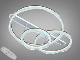 Стельова LED люстра Diasha MX86672/400+800+600CG шампань 170W 3 кільця з пультом
