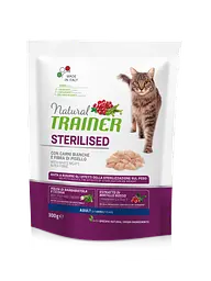Корм Trainer Natural Adult Sterilised with fresh White Meats для стерилізованих кішок від 1 року Вага: 0.3 кг