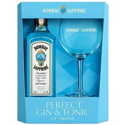 Набор: Джин Bombay Sapphire 47% 0.7 л + бокал