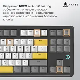 Клавіатура Ajazz AK870 V2 Flying Fish Switch Black/Grey/Yellow (AK870-V2-FF-BGY) [156875] - мініатюра 12
