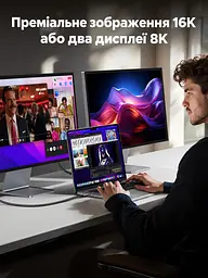 Кабель UGREEN L706 USB-C - USB-C USB4 80 Гбіт/с PD 240 Вт 1 м космічний сірий (65383) - мініатюра 4