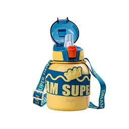 Термос дитячий Happy Life Super Hero Dream HPGM8852Y з ремінцем 560 мл, жовтий - мініатюра 2