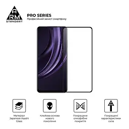 Захисне скло на Realme 13+ 5G з олеофобним покриттям, Pro, повне проклеювання, антистатичний і пиловідштовхуючий шар, 9H, самоклеючеся, 2.5D, на весь екран, антистатичний клей, ArmorStandart (ARM80504) - мініатюра 2