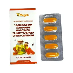 Ректально-вагінальні фітосупозиторії Медок з маточним молочком та олією обліпихи 10 шт