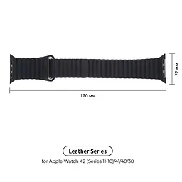 Ремінець ArmorStandart Leather Loop для Apple Watch 42 (Series 11-10)/41/40/38 Black (ARM48655) - мініатюра 2