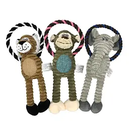 Плюшева іграшка для собак Shape Squeaky Dog Plush Toy - Green Monkey - мініатюра 6
