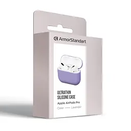 Силіконовий чохол для навушників Apple AirPods Pro, Ultrathin Silicone Case, фіолетовий, захисний чохол, ультратонкий і легкий, захист від подряпин і пилу, м"який силікон, ArmorStandart (ARM55962) - мініатюра 3
