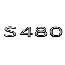 Емблема напис S480 для Mercedes-Benz Maybach чорний глянець 130х25 мм пластик (на скотчі)