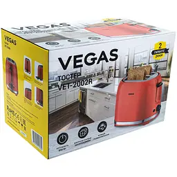 Тостер Vegas VET-2002R червоний (VET-2002R) - мініатюра 8