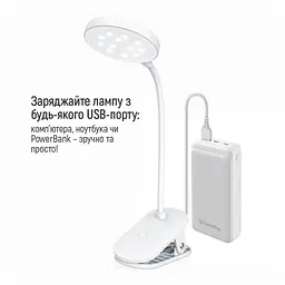 Настільна лампа ColorWay з вбудованим акумулятором (CW-DL10FCB-W) - мініатюра 12