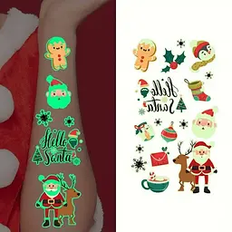 Набір тимчасових тату Різдво №2 Fresh Tattoo kids-tatto-set10-2-christmass, що світяться, 12 х 7 см - мініатюра 4